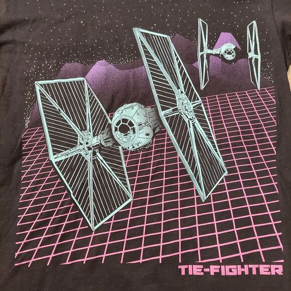 Star Wars Shirt Mens Large Tie-Fighter Black Short Sleeve Tee - Picture 1 of 4